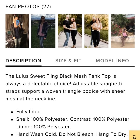 Lulu’s Sweet Fling Black Mesh Tank Top - Picture 9 of 9